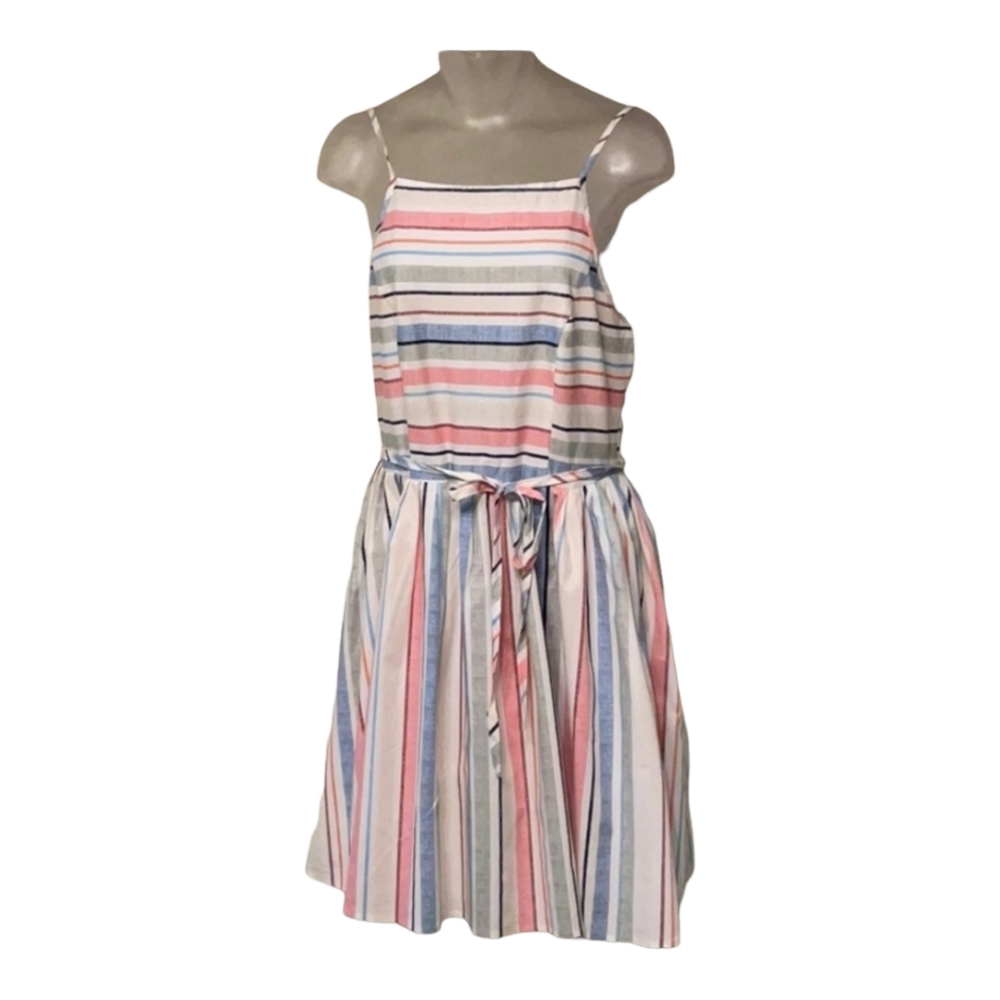 Ailey Blue Stripe Fit and Flare Sun Dress Size L